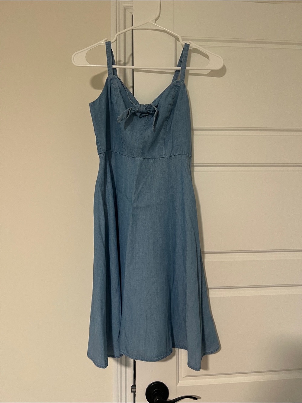 Old Navy Light Blue Tie-Front Chemise Dress